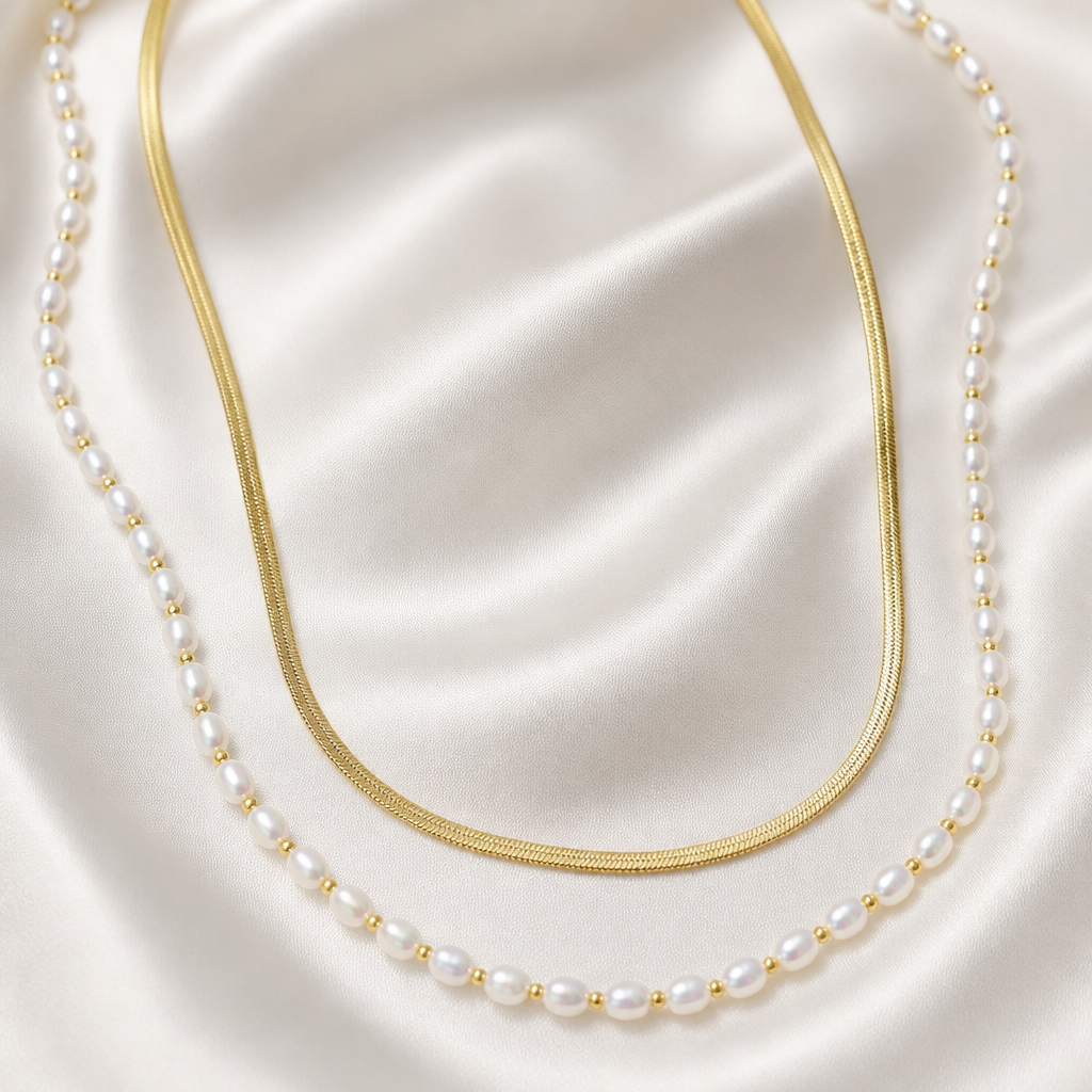 Luna Pearl Layered Necklace.