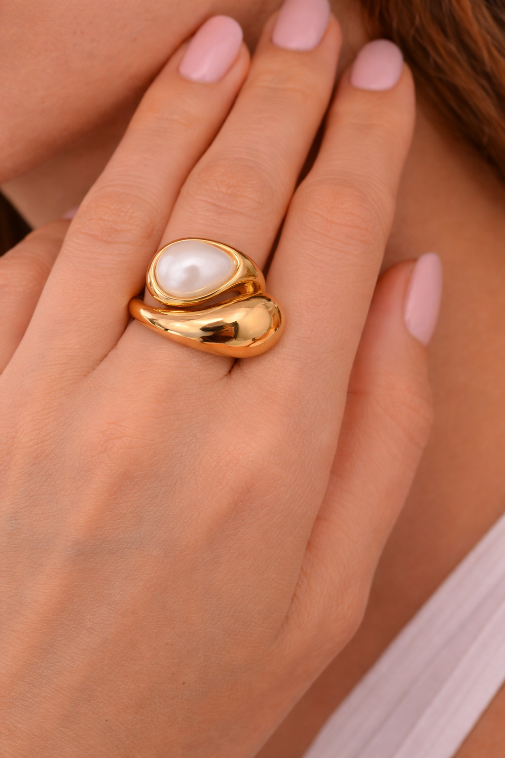 MOUTI Pearl Gold Ring – Minimal Statement