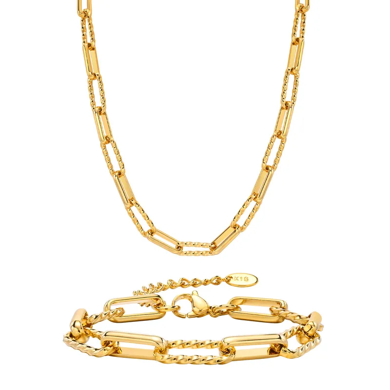 MOUTI  Link Chain Set – Waterproof Necklace & Bracelet