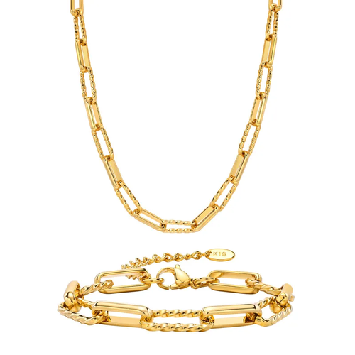 MOUTI  Link Chain Set – Waterproof Necklace & Bracelet
